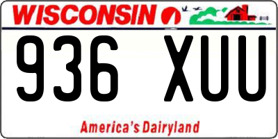 WI license plate 936XUU