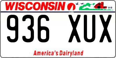 WI license plate 936XUX