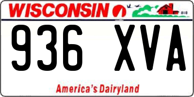 WI license plate 936XVA