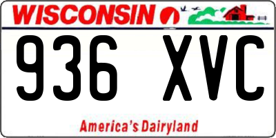 WI license plate 936XVC