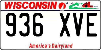 WI license plate 936XVE