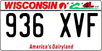 WI license plate 936XVF