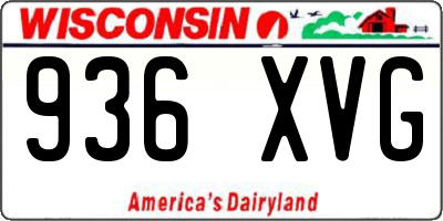 WI license plate 936XVG