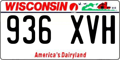 WI license plate 936XVH