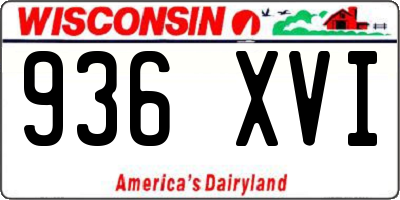 WI license plate 936XVI