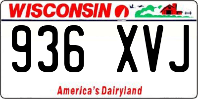 WI license plate 936XVJ