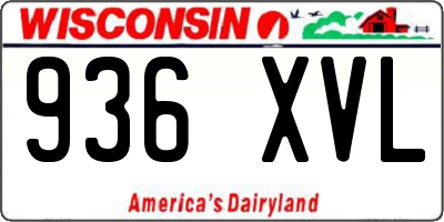 WI license plate 936XVL