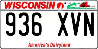 WI license plate 936XVN