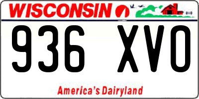 WI license plate 936XVO