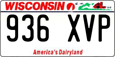 WI license plate 936XVP