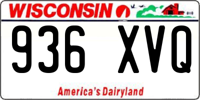 WI license plate 936XVQ