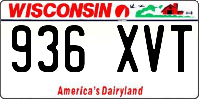 WI license plate 936XVT