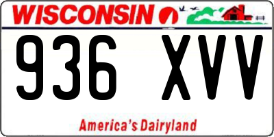 WI license plate 936XVV