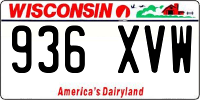 WI license plate 936XVW