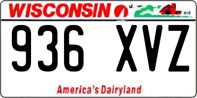 WI license plate 936XVZ