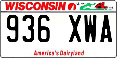 WI license plate 936XWA