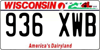 WI license plate 936XWB