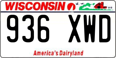 WI license plate 936XWD