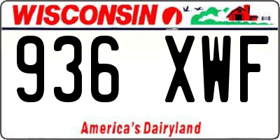 WI license plate 936XWF