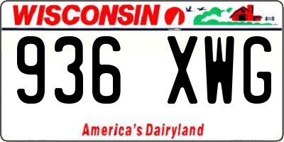 WI license plate 936XWG
