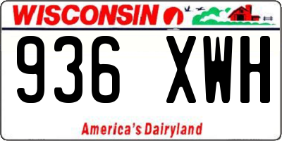 WI license plate 936XWH