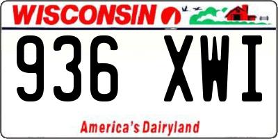 WI license plate 936XWI