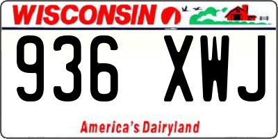 WI license plate 936XWJ