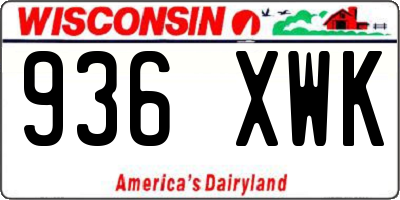 WI license plate 936XWK