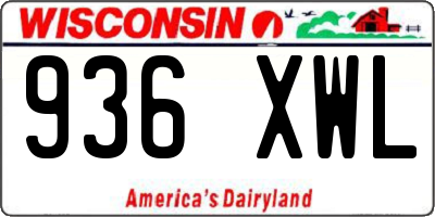 WI license plate 936XWL