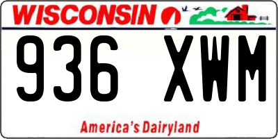 WI license plate 936XWM