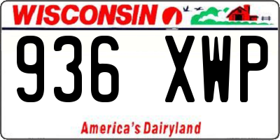 WI license plate 936XWP