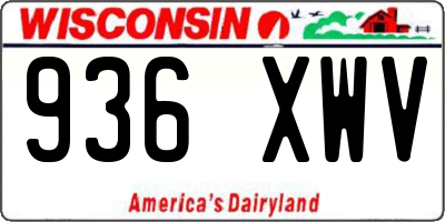 WI license plate 936XWV