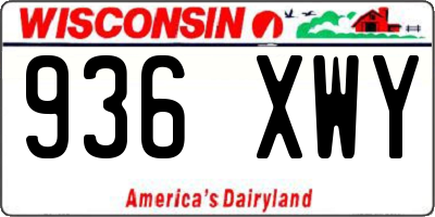 WI license plate 936XWY