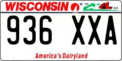 WI license plate 936XXA