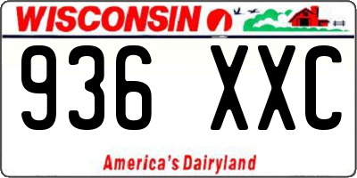 WI license plate 936XXC