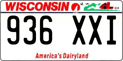 WI license plate 936XXI
