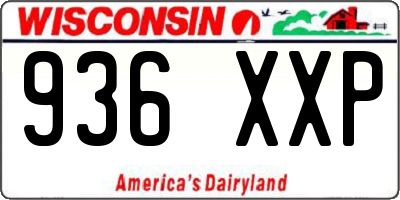 WI license plate 936XXP