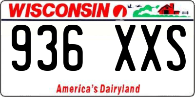 WI license plate 936XXS