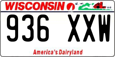 WI license plate 936XXW