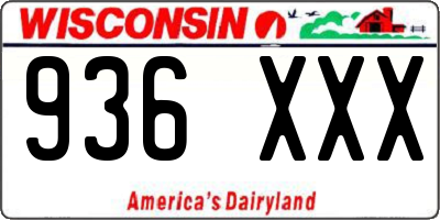 WI license plate 936XXX