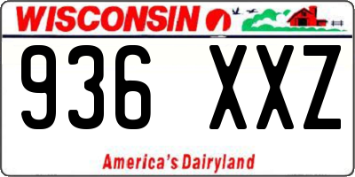 WI license plate 936XXZ