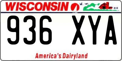 WI license plate 936XYA