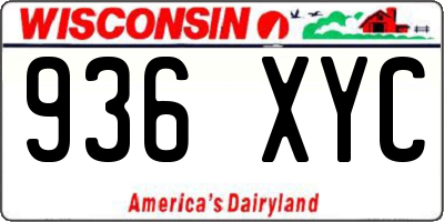 WI license plate 936XYC