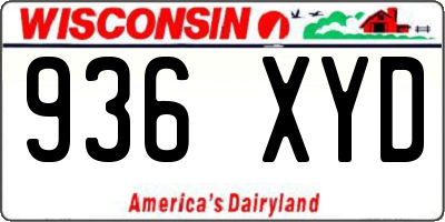 WI license plate 936XYD