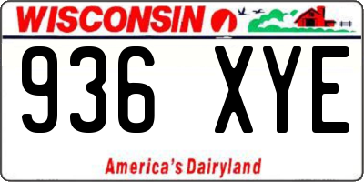 WI license plate 936XYE
