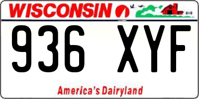 WI license plate 936XYF