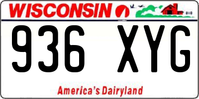 WI license plate 936XYG