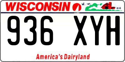 WI license plate 936XYH