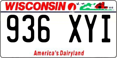 WI license plate 936XYI