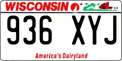 WI license plate 936XYJ